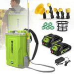 NewBeny 20L Gartenspritze, Akku Drucksprüher mit 2 x 2000 mAh-Akkus, 4.8 Bar (70 PSI) Drucksprüher mit 5 Düsen zum Düngen, Bewässern, Sprühen von Pestiziden und Reinigen von Geräten
