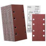 Samamoca Schleifpapier Schwingschleifer 93 X 185 mm,50 Stück Schleifpapier Klett Schwingschleifer,Schleifblatt Set,Körnung Schleifblätter Set,Körnung 60/80/120/180/240/320/400/600/800/1000