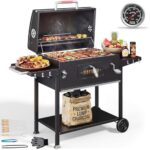 DEVOKO Holzkohlegrill xxl, BBQ Holzkohlegrills mit deckel, Kohlegrill groß für Balkon, Garten, Outdoor, Barbecue grill inklusive 71 × 43 cm Grillrost/Thermometer/Küchenzange/Grillhandschuhe