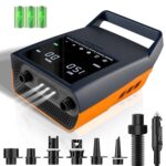 Mojimdo Elektrische SUP Pumpe 20 PSI, Wiederaufladbare Luftpumpe, Auto-Off, 12V DC & Typ-C, mit 6 Düsen, für Stand Up Paddle Boards, Kajaks, Zelte & Luftmatratzen