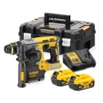 DEWALT SDS-plus XR Akku-Kombihammer/Schlagbohrmaschine (18V, bürstenlos, 24mm, ideal für Bohranker/Befestigungslöcher, 2x 18V / 5 Ah Li-Ion Akkus, Ladegerät, T-STAK Box), DCH273P2T-QW
