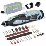 WORKPRO Akku Multifunktionswerkzeug, 12V Kabellos Drehwerkzeug Set mit 114 Zubehör, 5 Variable Drehzahleinstellung 7500-32000 U/min, zum Schleifen, Schneiden, Bohren, Polieren, Reinigen, Gravieren