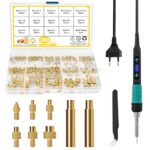 310tlg Gewindeeinsatz Lötspitzen Set, 100W LCD Einstellbarer Temperatur Lötkolben mit 6 stk Lötspitzen, 300 Gewindeeinsätzen M2 M2.5 M3 M4 M5 M6 M8 3D Druck Einschmelzmuttern usw