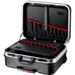 KNIPEX Werkzeugkoffer BIG Basic Move, leer, mit Rollen, Teleskopgriff, 54 Steckmöglichkeiten, 33 l Volumen, Werkzeugtrolley, 00 21 06 LE
