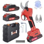 XIAZIR Akku Astschere 40mm, Elektrische Gartenschere mit 600W Brushless-Motor, 2×21V 2000mAh Akku & SK5 Klingen，Kabelloser Elektrische Astschere für Garten, Obstgarten & Farm