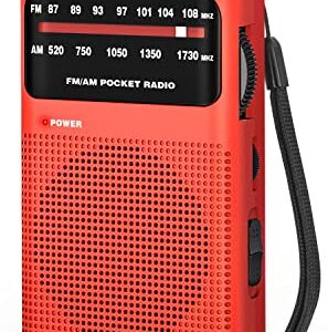 Tendak Taschenradio Batteriebetriebenes FM AM Radio Klein mit Großartiger Empfang, Lautem Lautsprecher, Kopfhöreranschluss, Kleines Radio mit AA-Batterie Betrieben