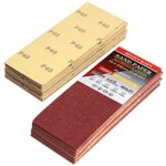 Mojucraft 50 Blatt Schleifpapier-Set, 115 x 280 mm für Holz und Metall | 4 Körnungen (40/80/120/180) | Geschnitten für Hand- und Maschinenschleifer