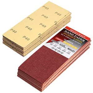 Mojucraft 50 Blatt Schleifpapier-Set, 115 x 280 mm für Holz und Metall | 4 Körnungen (40/80/120/180) | Geschnitten für Hand- und Maschinenschleifer