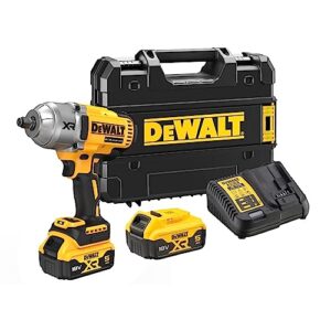 DEWALT XR Akku-Schlagschrauber DCF900P2T (18V, ½ Zoll Außenvierkant-Aufnahme mit Spreng- bzw. HOG-Ring, 1.396 Nm Anzugsmoment & 1.898 Nm Lösemoment, inkl. 2x 5.0Ah Akkus, Ladegerät & T-STAK Box)