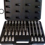Innen-Vielzahn Steckschlüssel-Set (XZN) M5-M16 26-tlg. - S2-Stahl Bitsatz mit +15 % Festigkeit - 55-200 mm Länge - 1/2" Antrieb - für Industrie & Werkstatt - PeTools