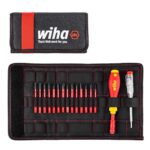 Wiha Schraubendreher und Bit Set slimVario (36068) 17 tlg. in Falttasche | VDE Elektriker | ( Schlitz, Kreuzschlitz, Torx, PlusMinus, Spannungsprüfer)
