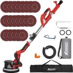 Wandschleifer, 850 Watt Elektroschleifer mit 20 Schleifscheiben, 6 variablen Geschwindigkeiten von 800 bis 1750 U/min, ausziehbarem Griff, LED-Beleuchtung, langem Staubschlauch und Aufbewahrungstasche