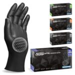 PROGRIP Einweghandschuhe Diamant Grip, Schwarz, Einmalhandschuhe Extra Stark, Nitrilhandschuhe Gr. XL, 2x dicker, Handschuhe Einweg, Arbeitshandschuhe für Werkstatt & Montage, 50 Stk/Box