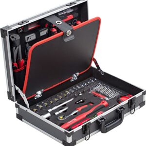 Meister Werkzeugkoffer 121-teilig - Stabiler Alu-Koffer - Werkzeug-Set - Für Haushalt, Garage und Werkstatt / Profi Werkzeugkoffer befüllt / Werkzeugkiste / Werkzeugbox komplett mit Werkzeug / 8971460