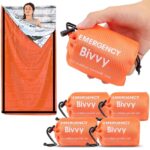 Deecam Notfall Schlafsack 4-Teilig,Biwaksack, Überleben Schlafsack, Notfalldecken, Survival Ausrüstung, Kälteschutz Survival Biwaksack für Wandern, Reisen, Outdoor-Aktivitäten und Rucksackreisen