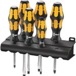 Wera Schraubendrehersatz 932/6 Kraftform Plus: Der Schraubmeißel + Rack, 6-teilig, 05018282001