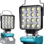 Edtran Akku Lampe Für Makita 18v, 48W Kabellose Led Arbeitsleuchte Akku, Hell Led Strahler Tragbares Flutlichter Baustellen Lampe,Akku Scheinwerfer mit Typ C und USB-Aufladung (No Akku)