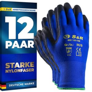 S&R Arbeitshandschuhe Herren, Handschuhe Arbeitshandschuhe, Gartenhandschuhe, Schutzhandschuhe, Mechaniker Handschuhe, Montagehandschuhe, Sicherheitshandschuhe, Arbeitsschutzhandschuhe, Work gloves