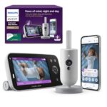 Philips AVENT Premium Connected Babyphone mit Kamera, das bisher Beste Babyphone, Schlaf- und Atmungs-Tracking mit KI, Schrei-Interpretation, DEKRA Zertifiziert privat und sicher, SCD973/26
