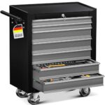 MASKO® Werkstattwagen - 7 Schubladen | Abschließbar | Massives Metall | Mobiler Werkzeug-Wagen ohne Werkzeug | Profi Werkstatt-Wagen unbestückt| Rollwagen zur Werkzeugaufbewahrung mit Schloss | Grau