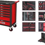 KS Tools 826.7598 Racingline Schwarz/rot Werkstattwagen mit 7 Schubladen und 598 Premium-Werkzeugen