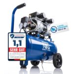 NTG Silent Druckluft Kompressor 1470W Starke Leistung 24 Liter Tank 9 Bar Ölfrei | besonders leise und flexibel einsetzbar mit 2 x Manometer und Druckregler