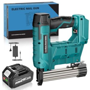 Yofuly Akku Tacker Nagelpistole Kompatibel mit Makk-ita 18V 21V Akku, 2 in 1 Elektrotacker Nagler mit 1x4000mAh Batterie, 18 Gauge Tacker Elektrisch Geeignet für 18GA Nägel und Klammern (Ohne Nägel)