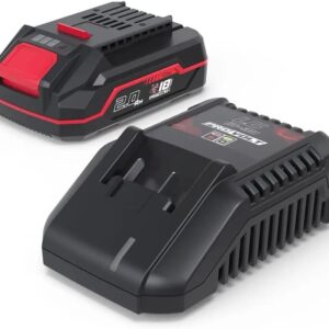 Güde Ladegerät & Akkupack Starter-Kit LGAP 18-3020 P (18 V Li-Ion, 2 Ah Akkupack & 3A Schnellladegerät, 36 Wh Akkuleistung, Anti-Rutsch Gummierung, Kapazitätsanzeige, passend zu allen 18V E³ Artikeln)