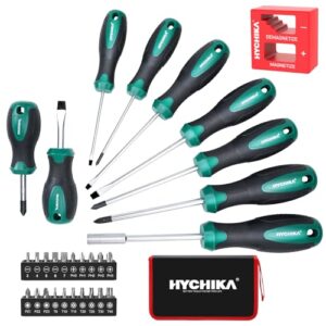 HYCHIKA Schraubendreher Set, 30 PCS Schraubenzieher Set, Einschließlich Kreuzschruubendreeher, Flachschraubendreher, Geeignet für DIY, Wartungsmöbel, Spielzeug