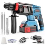 Tdyon Akku-Bohrhammer 21V mit bürstenlosem Motor und 2x 4,0 Ah Akkus