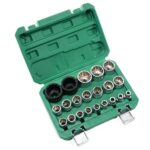 GREENSAPPIRE 21-teiliger 1/2" Steckschlüssel-Set mit Vielzahn-Nüssen – Für 6- und 12-Kant-Schrauben, 8–36 mm, Außen-Vielzahn-Technik