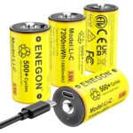 ENEGON 4er-Pack Wiederaufladbar C/LR14 Batterien, 1.5V 7200mWh Lithium-Ionen Akkus mit USB-C Schnellladekabel – Ideal für CD-Player, Radios, Taschenlampen, Camping-/Notlichter, Kinderspielzeug