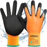 Kebada Winter Arbeitshandschuhe Herren Damen – Wasserdicht, Warm Gefüttert, Rutschfest mit Latexbeschichtung, Thermo Isoliert, für Gefrierlager, Lagerhaus, Angeln, Gartenarbeit, 1 Paar, Größe 8/M