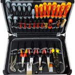 Famex 700-L Alu Werkzeugkoffer mit 2 Paletten mit 56 Einstecktaschen - max. Traglast 30 kg - Facheinteilung im Kofferboden - leer, ohne Werkzeug - 460 x 355 x 180 mm