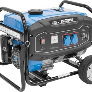 Güde Stromerzeuger GSE 3701 RS (4-Takt Motor, Benzin, 4/5,5 (kW/PS), 2x 230 V Steckdosen, max. 2800 W, Laufzeit bis 16 h, Tank 15 L, AVR, Überlastungsschutz, Fahrwerk, TÜV/GS, TEST GUT- SEHR GUT)