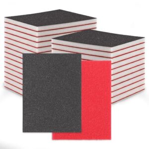 24 Stück Schleifschwämme Set, 100-3000 Körnung Trocken & Nass Schleifpapier, Schleifschwamm Holz, Professional Schleifpads für Holz Metall Farbe Möbel Autokarosseriereparatur Polieren Modellbau