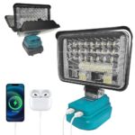 Akku Lampe für Makita 18V Akku, 60W 5400LM Led Arbeitsleuchte, Akku Led Strahler mit 2 USB für Baustelle, Camping, Autoreparaturen (Ohne Akku)