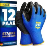 S&R Arbeitshandschuhe Herren, Handschuhe Arbeitshandschuhe, Gartenhandschuhe, Schutzhandschuhe, Mechaniker Handschuhe, Montagehandschuhe, Sicherheitshandschuhe, Arbeitsschutzhandschuhe, Nylonfaser
