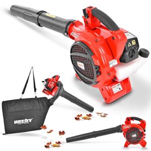 HECHT Benzin Laubsauger Laubbläser Benzin Häcksler – mit kraftvollem 2-Takt Motor und 50 Liter Fangsack – Befreien Sie Ihren Garten komfortabel, kabellos und schnell von Laub und Unrat