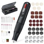 Focenat Multifunktionswerkzeug Akku mit 61 Zubehörteile, 8V Rotationswerkzeug, 5 Variable Drehzahl, 23000 U/min Max, LED-Licht, Drehwerkzeug Set zum Schleifen Polieren Bohren Gravieren Schneiden