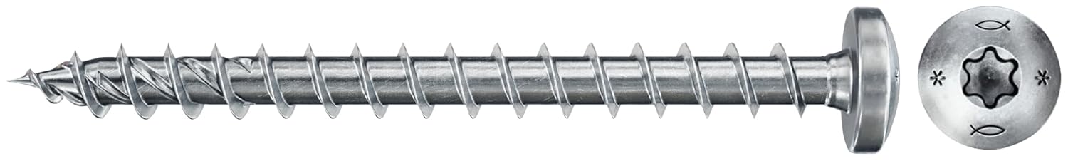 fischer PowerFast II PTF 4,5 x 40, Spanplattenschraube (200 Stk.) mit Vollgewinde, Pan Head mit Innenstern, Schraube für Holzverarbeitung, reduziert Einschraubwiderstand & Einschraubzeit – Bild 5