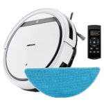 MEDION Saugroboter mit Wischfunktion E32 SW (2in1 Roboterstaubsauger für Böden Fliesen, Tierhaare Allergiker optimiert, Fernbedienung, Ladestation)