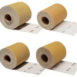 Schleifpapier Rolle Set 4 Rollen, 93mm x 5m, Körnung fein bis grob 80 120 180 320, Schleifpapier zum Holz, Schleifen, Polieren und Entrosten
