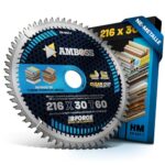 HM Kreissägeblatt 216x30 Z60 Trapez-Flachzahn für Aluminium. AMBOSS WERKZEUGE® Sägeblatt 216mm komp. zu Metabo TS 216 Bosch GCM 8. GCM 800 SJ. PCM 8.GCM 305-216 D. Bosch. Festool. Makita. Hitachi uvm.