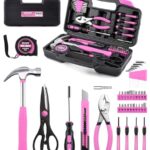 DIFFLIFE Werkzeug-Set, Pink, 40-teilig, allgemeines Haushalts-Handwerkzeug-Set mit Kunststoff-Werkzeugkasten, Aufbewahrungskoffer, Pink