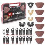 Original Einhell XXL-CASE 70-tlg. Multitool-Set (BiM/CrV-Tauchsägeblätter, HCS/HM/BiM-Halbrund-Sägeblätter, HM-Delta-Raspel, Delta-Trägerplatte, Schleifpapier, Dremel-Adapter)