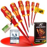 Afeld Elektro VDE Schraubendreher Set magnetisch - 6-teilig - 3 Kreuz - 3 Schlitz - isoliert bis 1000 V - Hergestellt aus S2-Stahl in Industriequalität