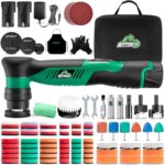 BATOCA S5 Mini Akku Poliermaschine, Rotations und Exzenter Poliermaschine, Auto Polierer Set mit 2 12V 2.0Ah Batterie, 25mm/50mm/75mm Polierteller, für die Autodetailing, Scheinwerfer Aufbereitung Set