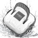 WYBOT Poolroboter Akku Kabellos Poolsauger Roboter, Poolroboter Akku Robotersauger 100 Mins Automatisches Parken mit Dual-Antriebsmotoren für Flachem Boden Aufstellpools bis 80 m² Weiß
