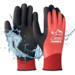 OriStout Arbeitshandschuhe für Herren und Damen, Touchscreen, Wassdichte Handschuhe, Thermohandschuhe Winter, Gartenhandschuhe für kaltes Wetter, Rot, Medium
